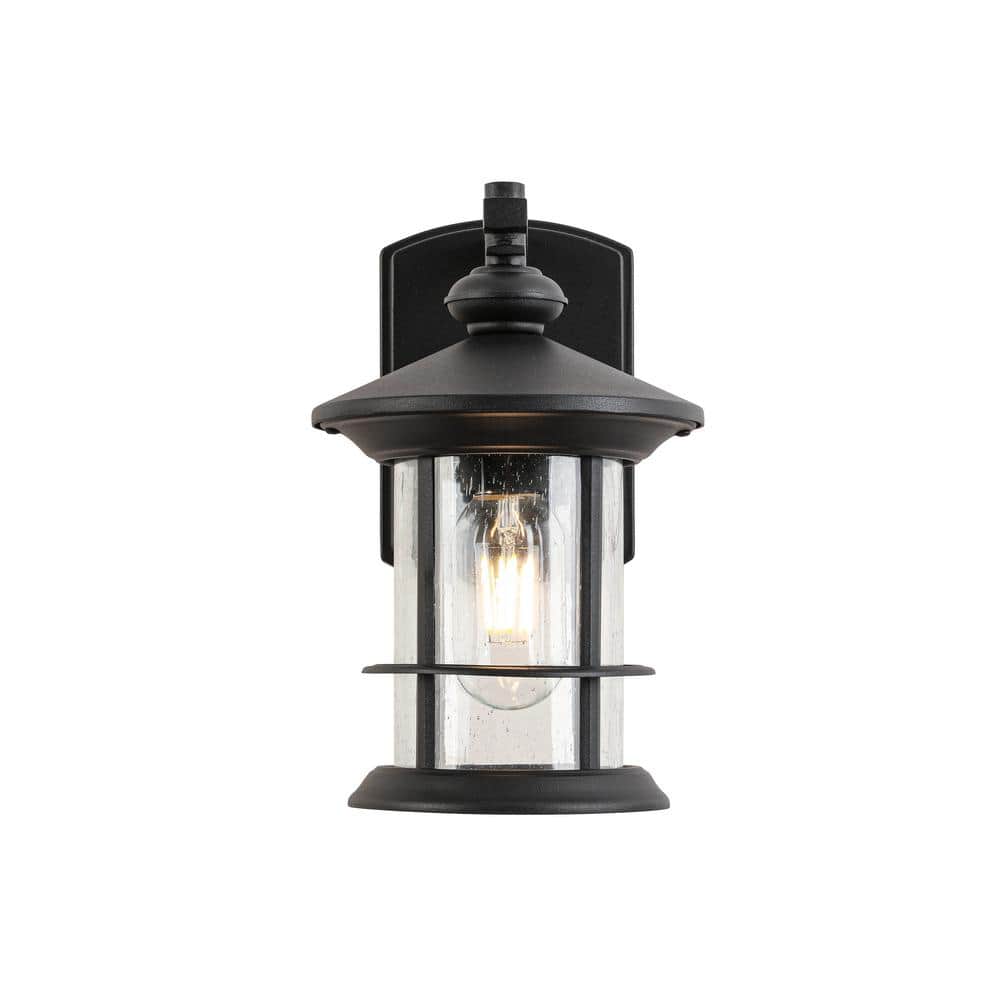 1 Waterproof Outdoor Wall Light, Clear Glass Sheet Outdoor Wall Light, Matt