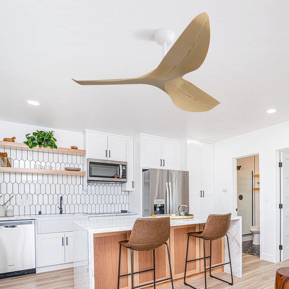 52 in. White Indoor Downrod Mount Propeller Ceiling Fan with Remote Control and DC Motor for Living Room price history on PriceWatchPro