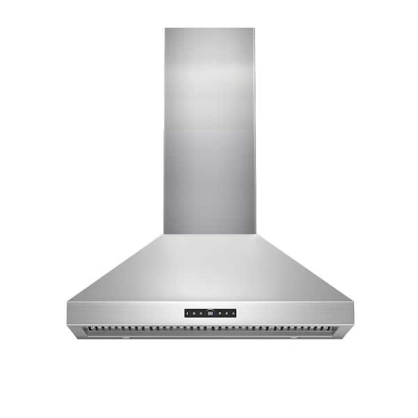 Denjol 48 in. 1000 CFM Ducted Vent Wall Mount Range Hood with Dual Remote Blower, Touch and Gesture Control in Black