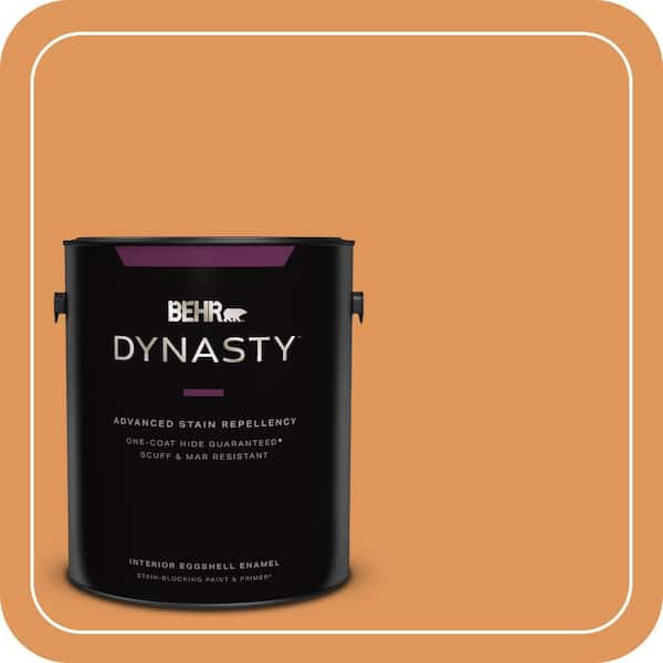 BEHR DYNASTY 1 gal. #M230-6 Amiable Orange Eggshell Enamel Interior Stain-Blocking Paint & Primer