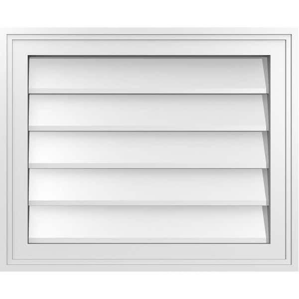 Ekena Millwork 22" x 18" Vertical Surface Mount PVC Gable Vent: Non-Functional with Brickmould Frame