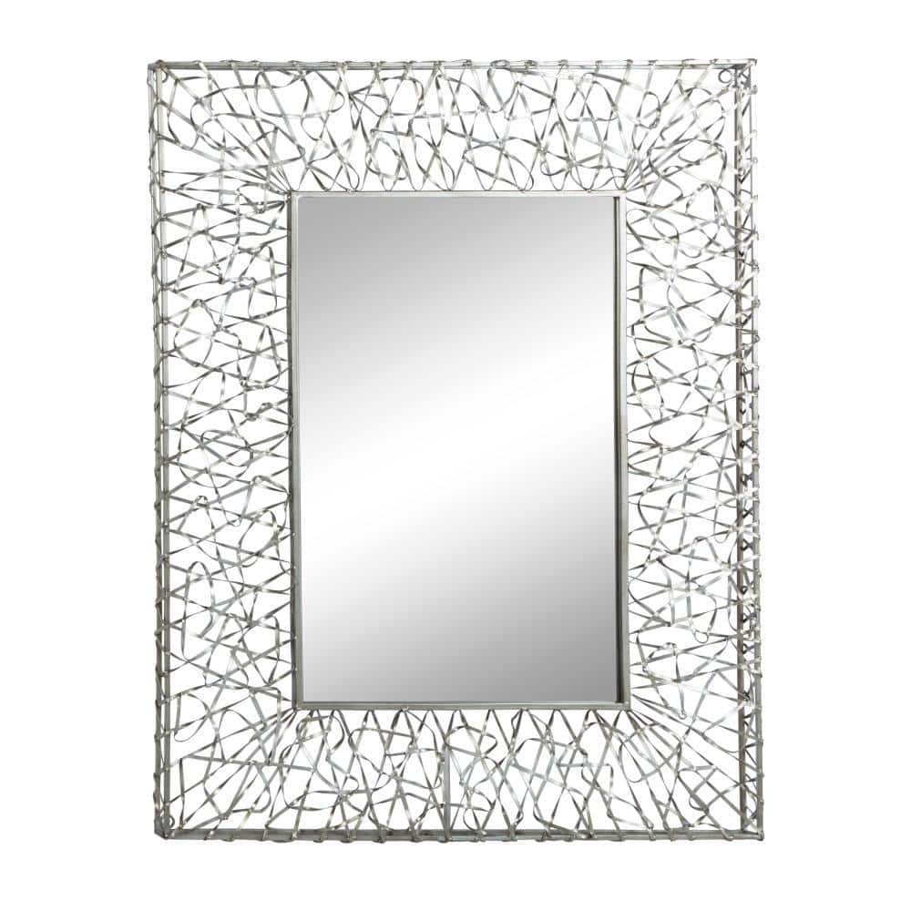 Silver Rectangular Full Length Iron Wall Mirror