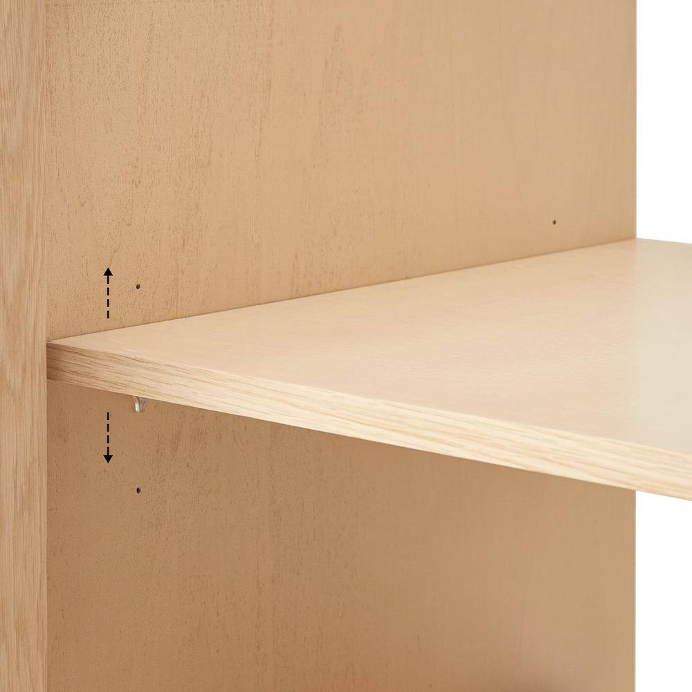Kelly 60" White Oak Freestanding Bathroom Vanity Cabinet with Black Handles