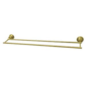 Concord 30 in. Wall Mount Dual Towel Bar in Brushed Brass