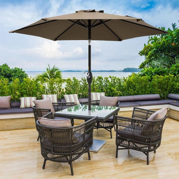 7' patio umbrella with tilt Outsunny 9' x Solar LED Lights & Crank Our premium round double Galtech 7.5 Ft. Octagonal Aluminum
