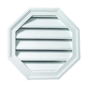 24 in. x 24 in. Functional Octagon White Polyurethane Weather Resistant Gable Louver Vent