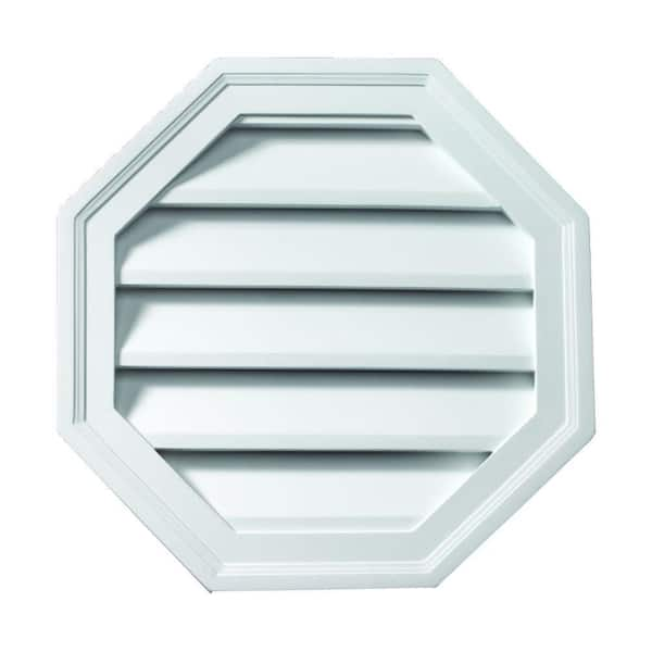 Fypon 24 in. x 24 in. Functional Octagon White Polyurethane Weather Resistant Gable Louver Vent