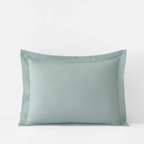 The Company Store Company Cotton Solid Velvet Flannel Seafoam Standard Sham