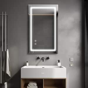 24 in. W x 39 in. H LED Rectangular Frameless Wall Mirror in Silver