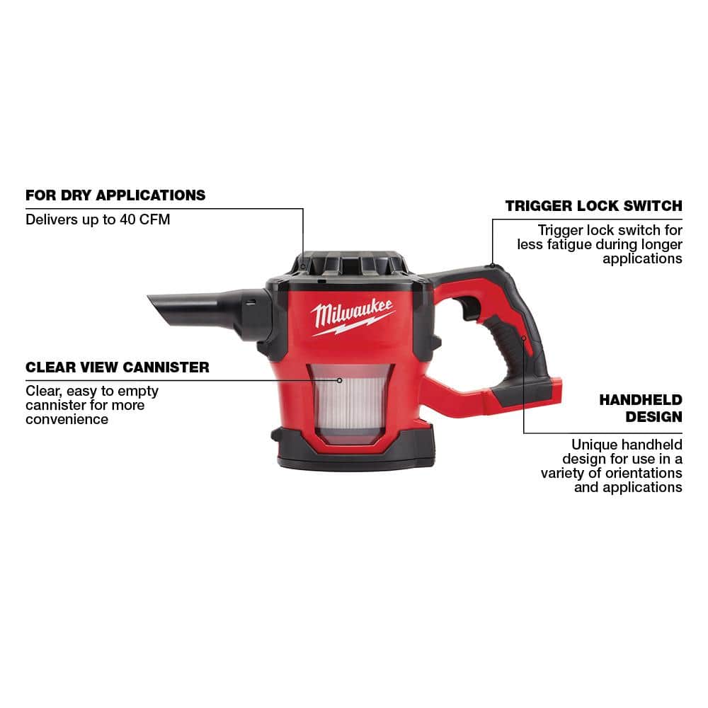M18 18-Volt Lithium-Ion Cordless Compact Vacuum (Tool-Only) - 2