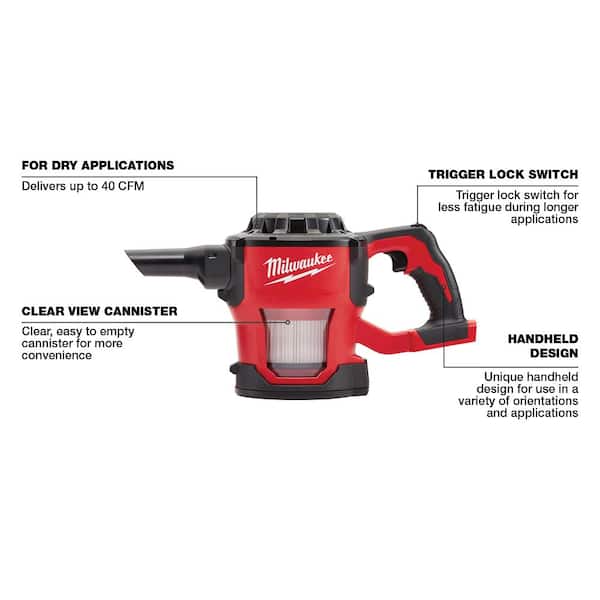 Bagless M18 18-Volt Lithium-Ion Cordless HEPA Compact Handheld Vacuum  (Tool-Only)