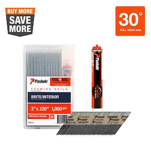 3 in. x 0.120-Gauge Brite Smooth Shank FUEL + NAIL Pack (1,000 Nails + 1 Fuel Cell)