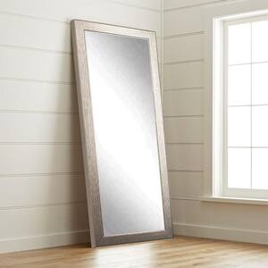 Medium Aged Silver Modern Mirror (32 in. H X 65.5 in. W)