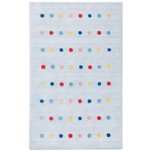 Kids 6 ft. x 9 ft. Gray Polka-Dot Area Rug