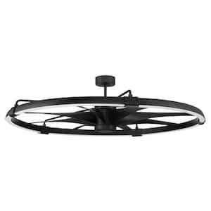 Axel 57 in. Indoor/Outdoor Black Ceiling Fan and Integrated LED Light, Smart Wi-Fi Enabled Remote and Voice Activation