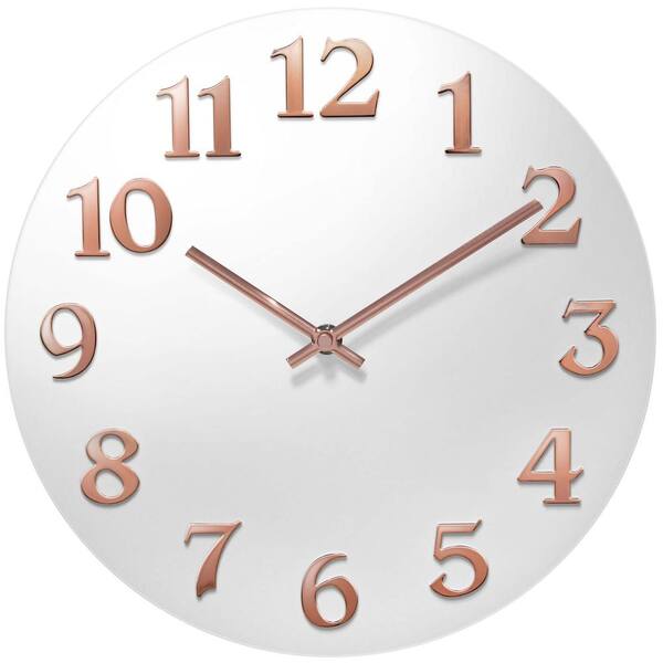 Infinity Instruments Vogue White Resin Wall Clock, 12 in. 13392WH-RG ...