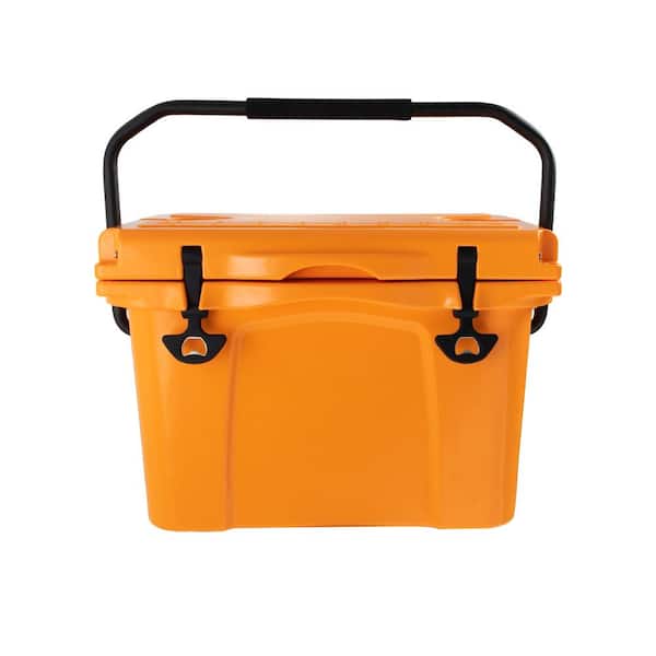 JPJPUU Orange 25QT Portable Insulated Hard Cooler with Bottle
