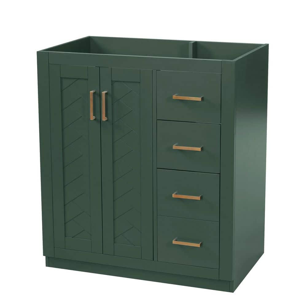 Darlen 29.5 in. W Modern Freestanding Bath Vanity Cabinet without Top in Green with 3 Drawers and Soft Closing Doors price history on PriceWatchPro