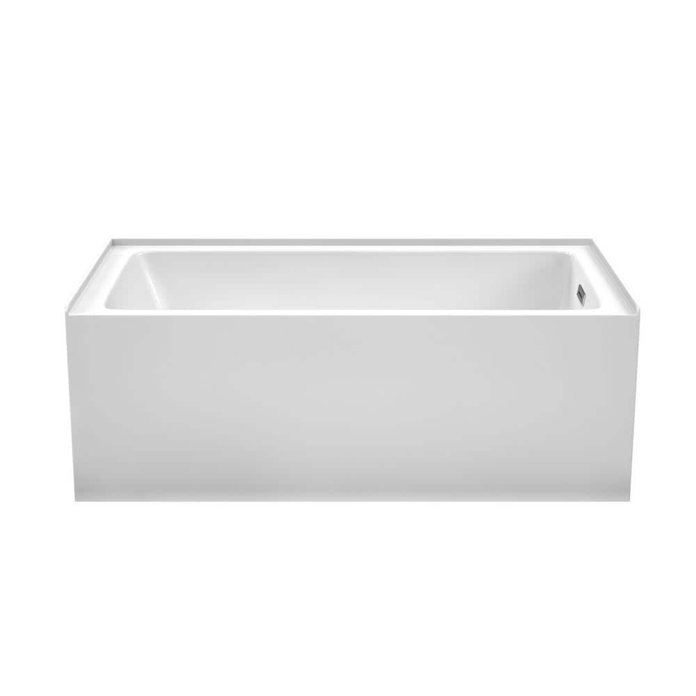 Grayley 32" White Acrylic Alcove Bathtub with Chrome Trim