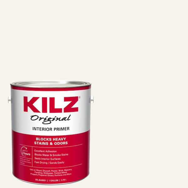 KILZ Original 1 Gal. White Low-VOC Oil-Based Interior Primer, Sealer, and  Stain Blocker 10936 - The Home Depot