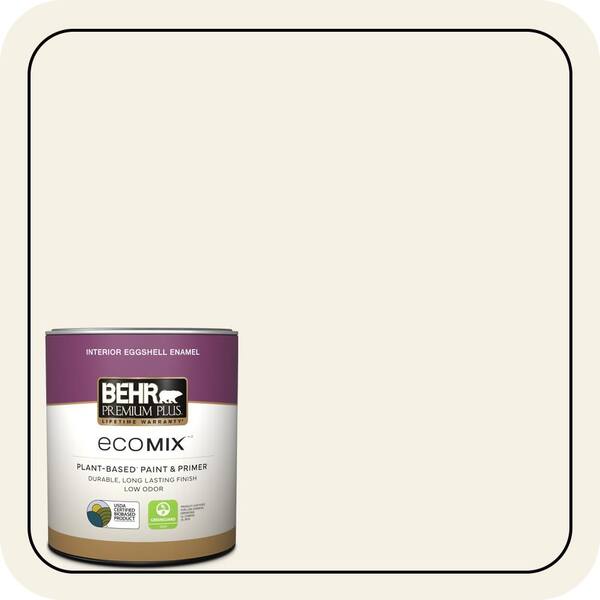 BEHR PREMIUM PLUS 1 qt. #BWC-01 Simply White Eggshell Enamel EcoMix ...