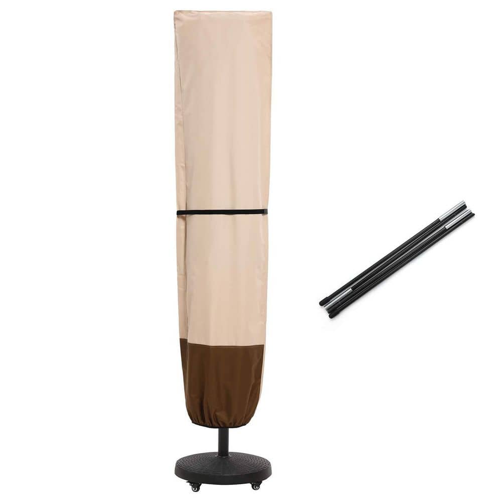 Beige and Brown Patio Umbrella Cover with Zipper and Rod for 7 to 11 ft. Umbrellas and 15 ft. Double-Sided Umbrellas price history on PriceWatchPro