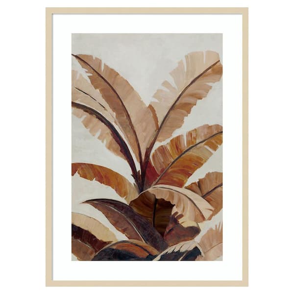 Amanti Art Umber Banana Leaf by Alex Black 30 in. W x 41 in. H. Wood Framed Wall Art Print Framed in Brown