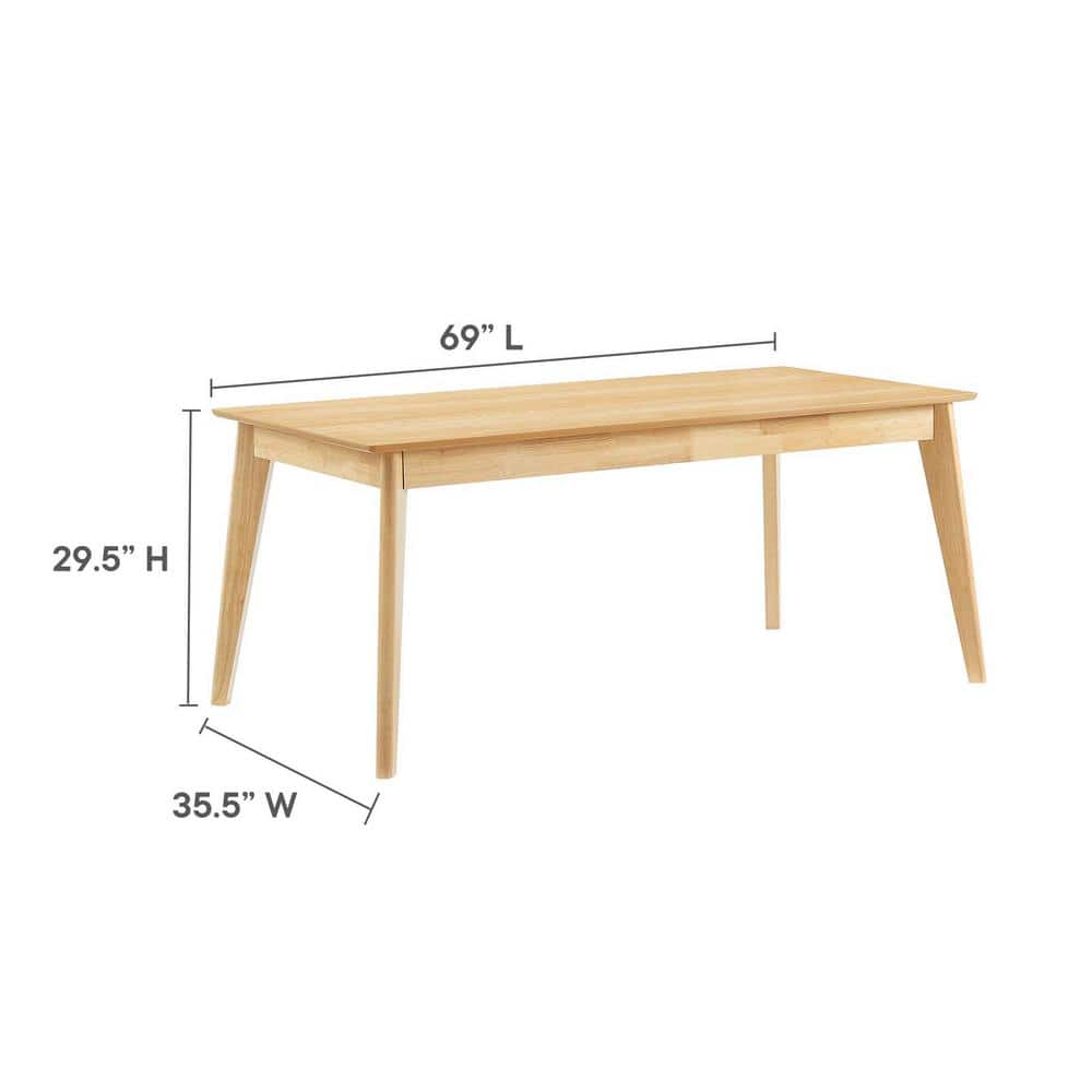 Oracle 69" Mid-Century Modern Oak Dining Table