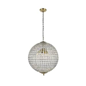 Timeless Home Eaton 20 in. W x 24.5 in. H 4-Light Antique Bronze Pendant