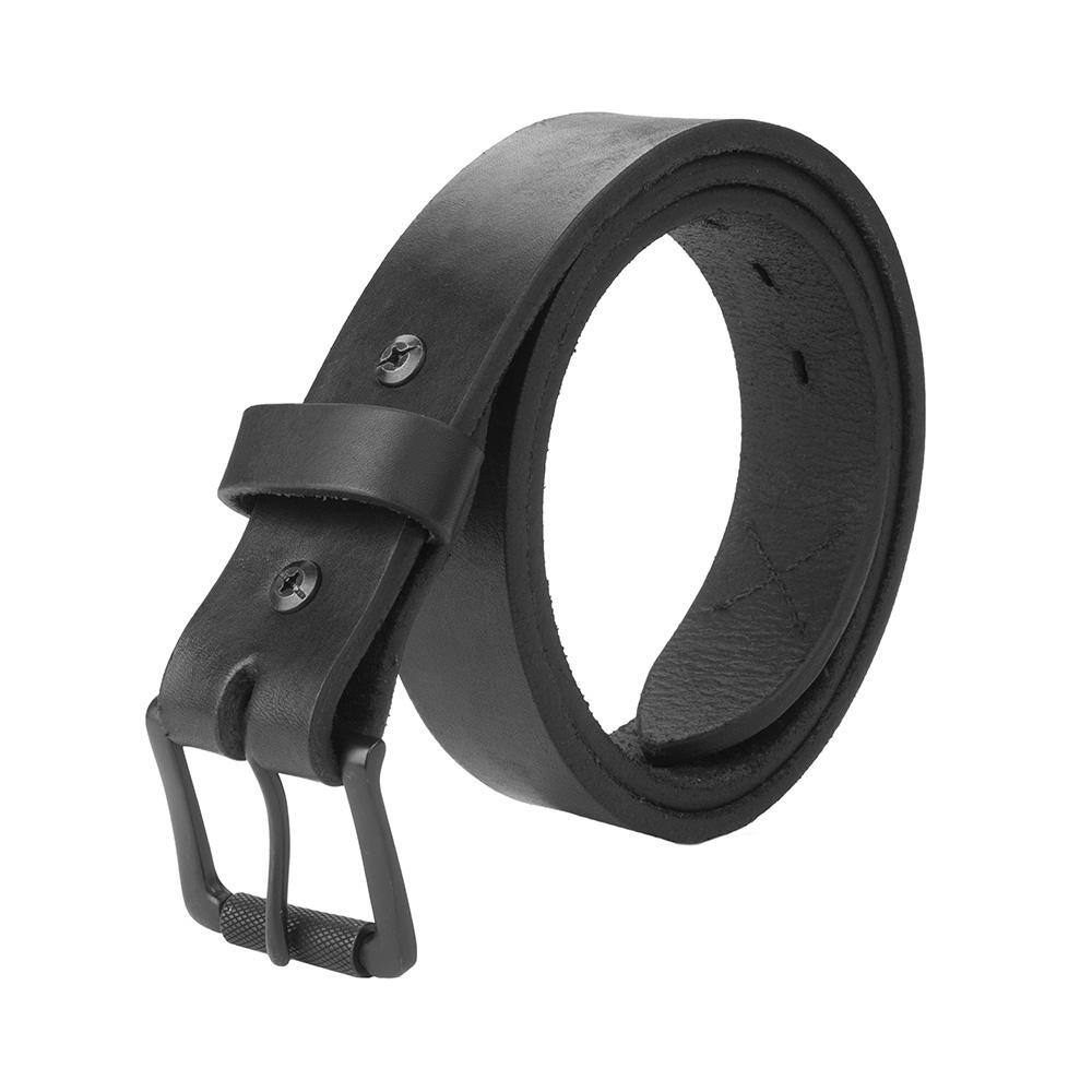 1.5 in. 28 Black Full Grain Leather Heavy-Duty Work Belt with Roller Buckle for Everyday Carry