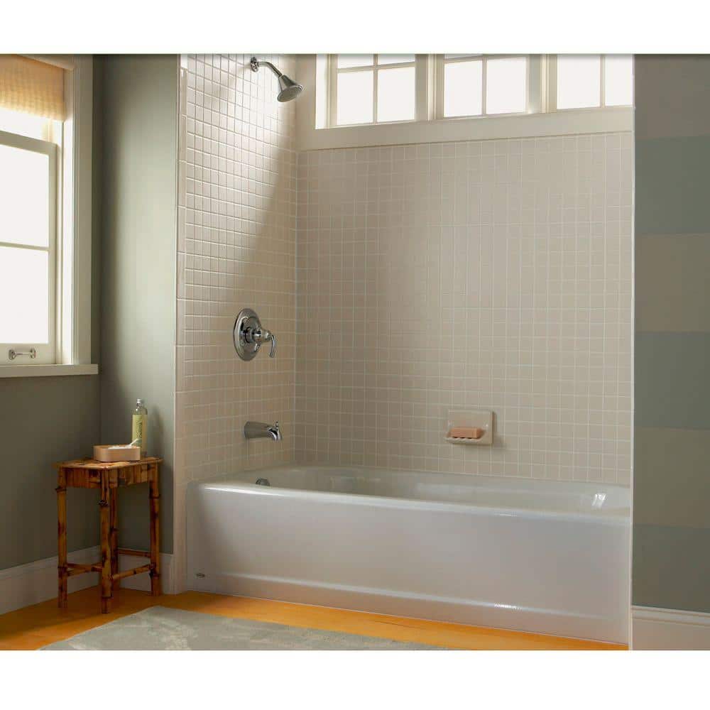 Princeton 60'' White Cast Iron Alcove Soaking Bathtub