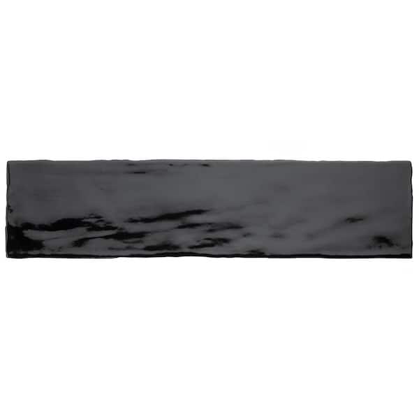 Merola Tile Chester Nero 3 in. x 12 in. Ceramic Wall Take Home Tile Sample