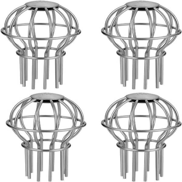 2 in. 304 Stainless Steel Gutter Filter Fits for 1.7 in. to 2.6 in. Round Downspout Corrosion and Oxidation Resistance