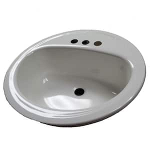 Laurel Round Drop-In Bathroom Sink in White