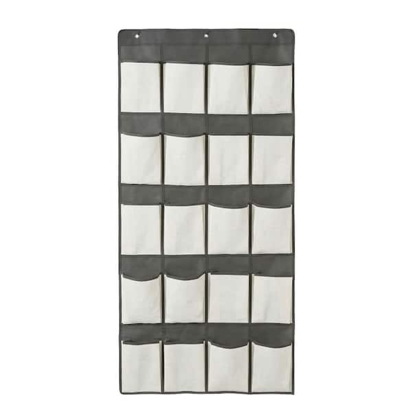 53 in. High 20-Pair Pocket Over The Door Hanging Shoe Organizer in Cashmere