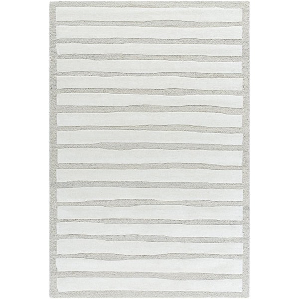 Livabliss Brook White/Gray 8 ft. x 10 ft. Modern Indoor Area Rug