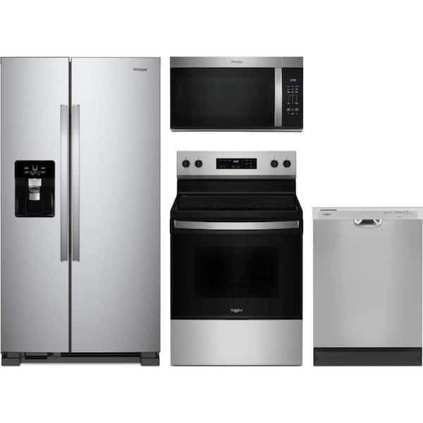 21.4 cu. ft. Counter Depth Refrigerator with 4 Burner Freestanding Electric Range and Dishwasher with Boost Cycle