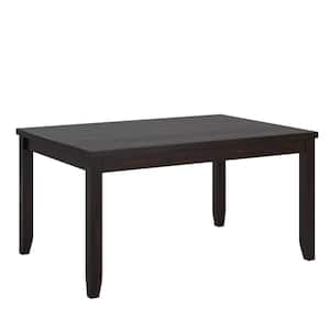 60 in. Rectangle Black Solid Wood Dining Table with 2-Drawers