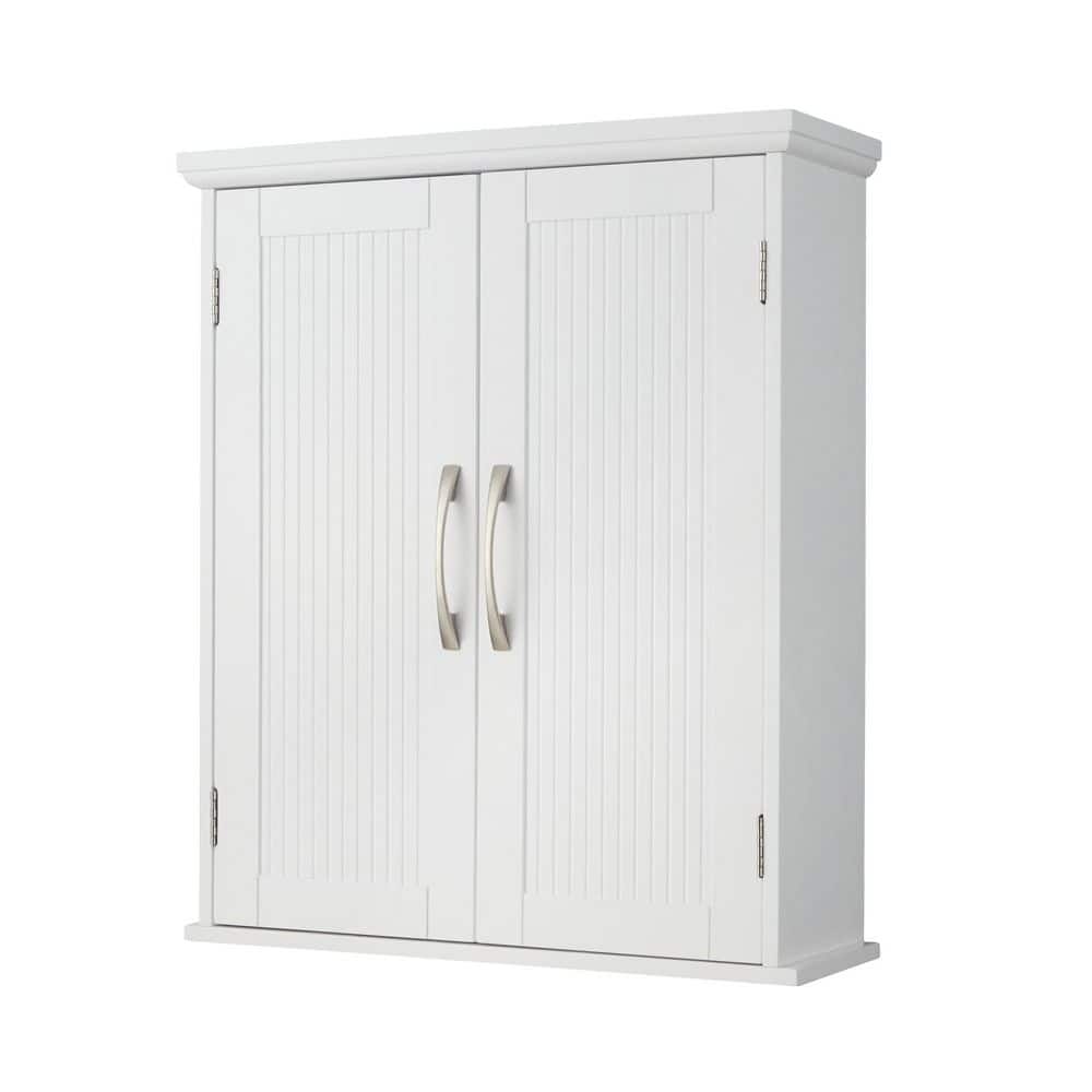 Newport Contemporary 20 in. W x 7 in. D x 24 in. H Wooden Bathroom Wall Cabinet in White price history on PriceWatchPro