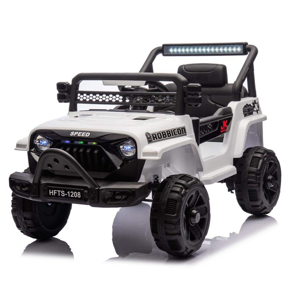 Zeus & Ruta 12-Volt White Kids Ride On Ride On Electric Truck Car