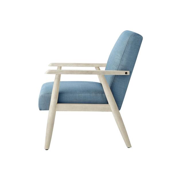 blue and cream armchair