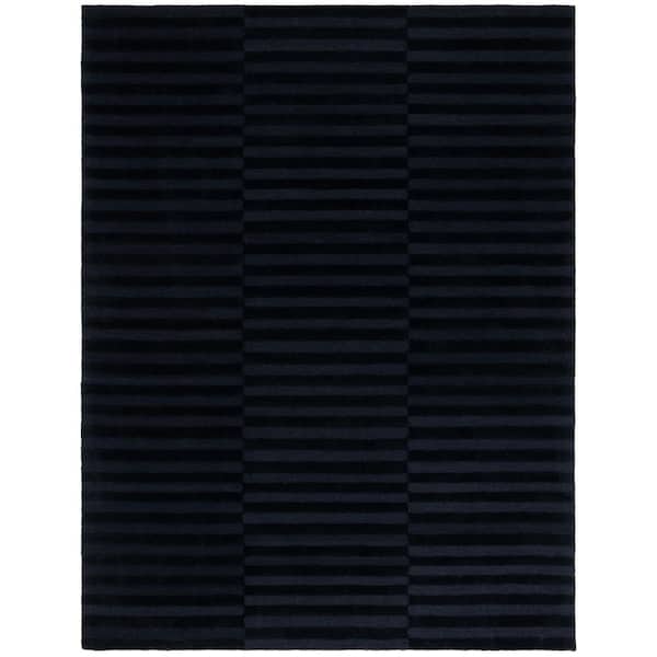 Ebony 8 ft. x 10 ft. Charcoal Solid High-Low Area Rug
