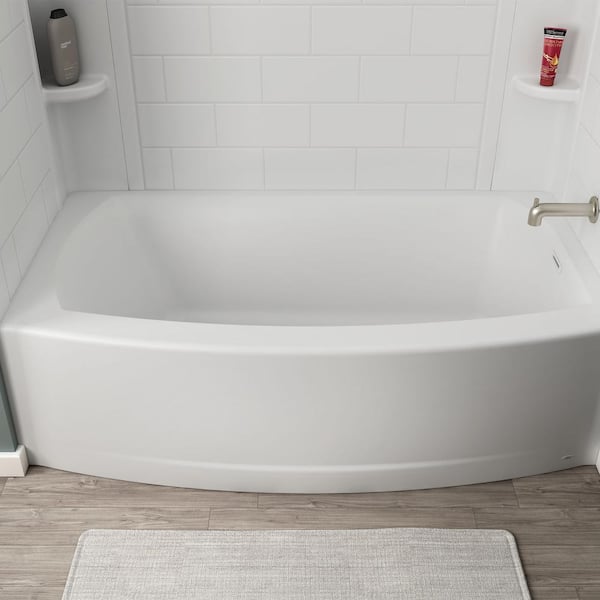 Ovation Curve 60 in. x 30 in. Soaking Bathtub with Right Hand Drain in Arctic White