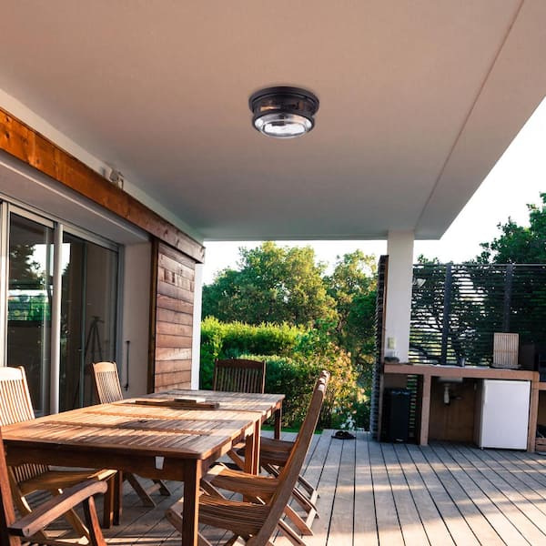 2-Light Wolfe Bronze Outdoor Flush Mount