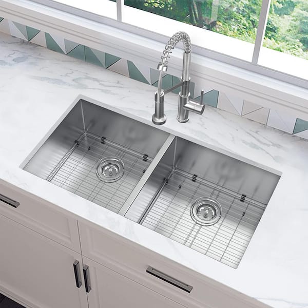Kitchen Sink With Spring Neck Faucet