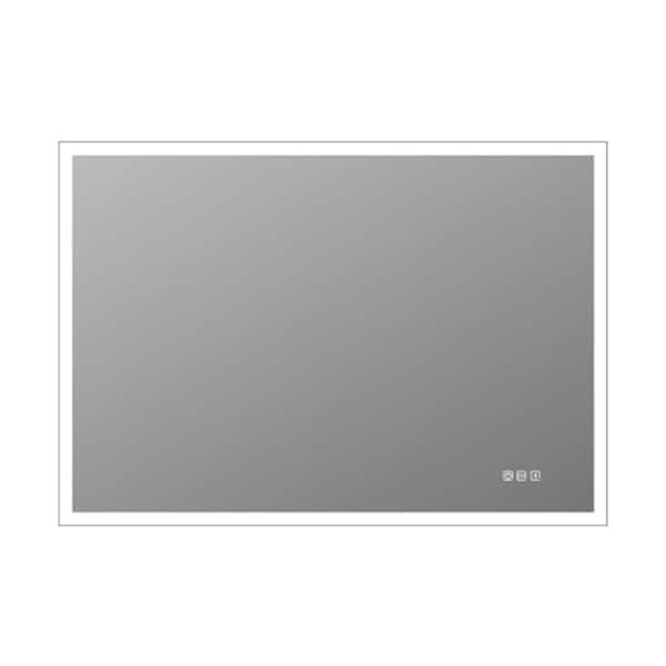 Boosicavelly 32 in. W x 24 in. H Rectangular Frameless Anti-Fog Wall Mounted LED Bathroom Vanity Mirror in Silver