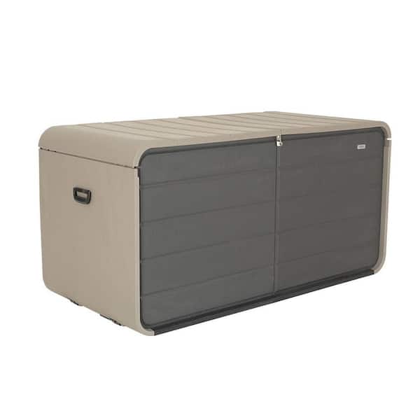 160 Gal. Gray Lockable and Waterproof Resin Deck Box Outdoor Storage Box for Patio Furniture, Tools, Pool Supplies