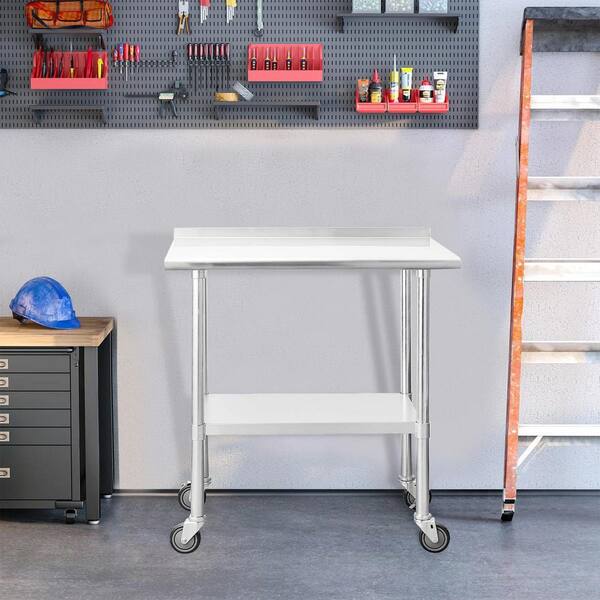 Kahomvis 36 in. Stainless Steel Heavy Duty Garage Workstation Kitchen
