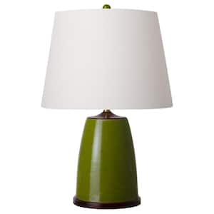 30 in. Green Ceramic Table Lamp