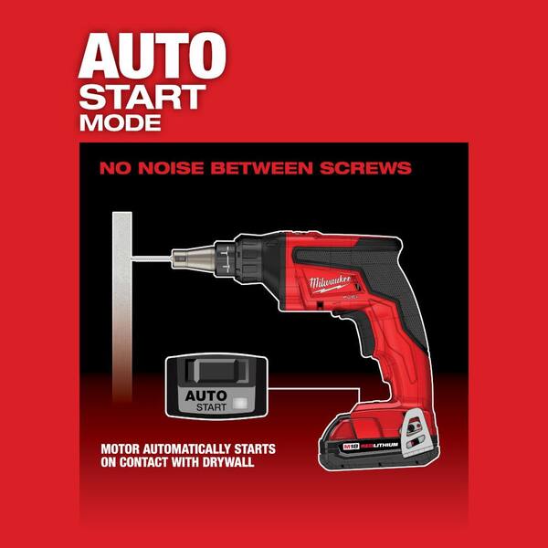 Milwaukee 2866-20 M18 FUEL Drywall In-Line Grip Screw Gun (Bare Tool) - 4500 RPM, Brushless